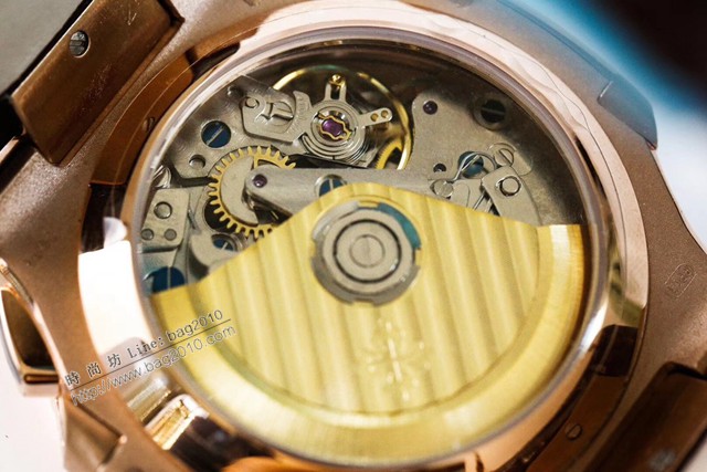 百達翡麗鸚鵡螺不銹鋼錶帶水沙紋拉絲經典複刻專櫃男士腕表 鸚鵡螺真計時腕表  gjs1968